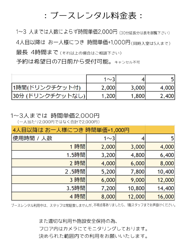 ブースレンタル料金表まとめ22_4